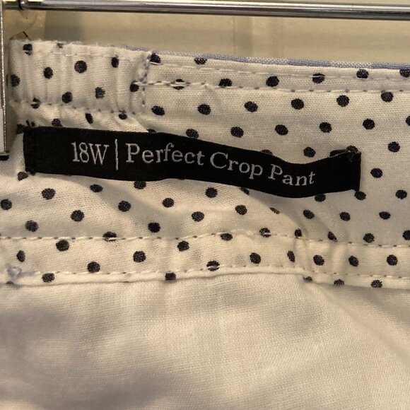 Talbots Perfect Crop Pant Blue Gingham, Woman 18W - Picture 5 of 6